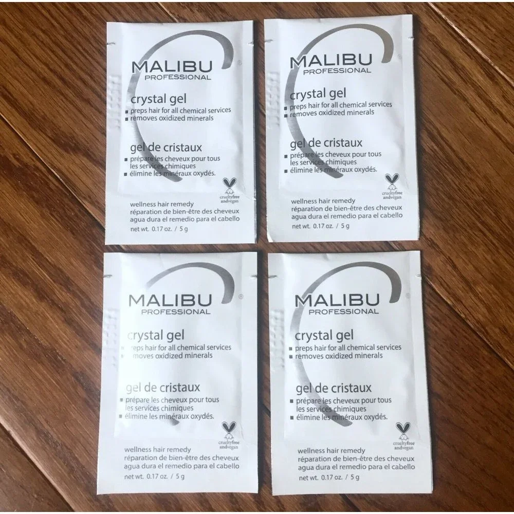 x4 Malibu C Crystal Gel Treatments + 4 Caps